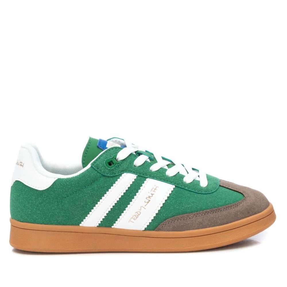 NEW XTI women's lace-up sneakers in green